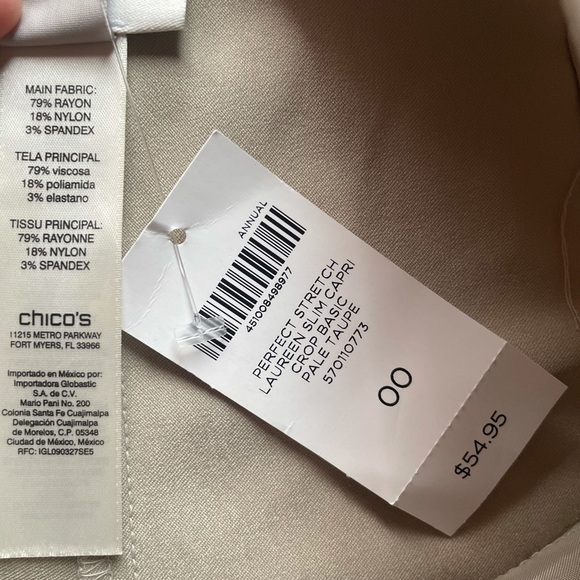 CHICO'S Perfect Stretch Slim Capri Crop Pants US XS/2 - Picture 4 of 10